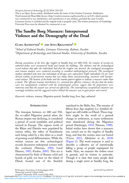 The Sandby Borg Massacre: Interpersonal Violence and the Demography of the Dead