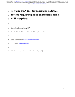 A Tool for Searching Putative Factors Regulating Gene