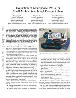 Evaluation of Smartphone Imus for Small Mobile Search and Rescue Robots