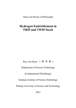 Hydrogen Embrittlement in TRIP and TWIP Steels