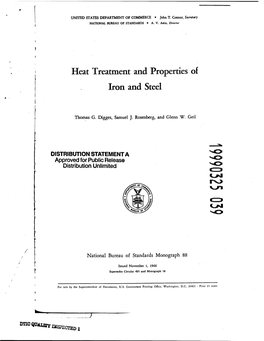 Heat Treatment and Properties of Iron and Steel