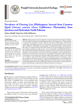 Prevalence of Chewing Lice (Phthiraptera