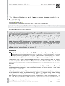 The Effects of Lidocaine with Epinephrine on Bupivacaine-Induced