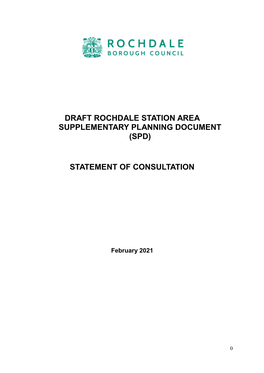 Draft Rochdale Station Area Supplementary Planning Document (Spd)