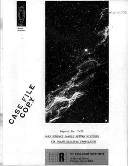 Report No. T-29 MARS SURFACE SAMPLE RETURN MISSIONS VIA