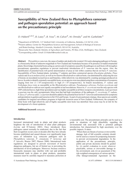 Susceptibility of New Zealand Flora To