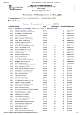 Resultado Preliminar