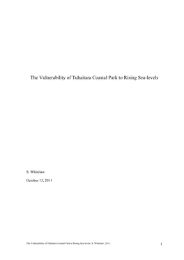 The Vulnerability of Tuhaitara Coastal Park to Rising Sea-Levels