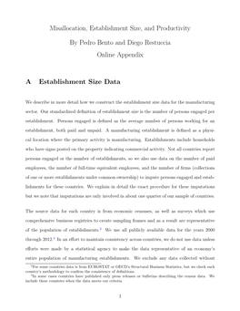 Misallocation, Establishment Size, and Productivity by Pedro Bento And