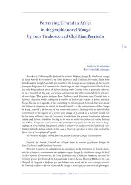 Portraying Conrad in Africa in the Graphic Novel Kongo by Tom Tirabosco and Christian Perrissin