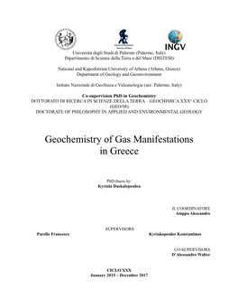 Geochemistry of Gas Manifestations in Greece