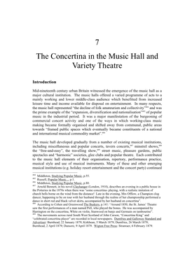 Chapter 7: the Concertina in the Music Hall and Variety Theatre