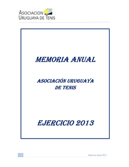 Memoria Anual Aut – 2013