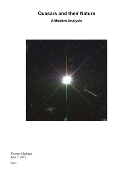 Quasars and Their Nature a Modern Analysis