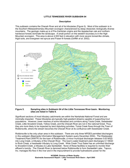 LITTLE TENNESSEE RIVER SUBBASIN 04 Description This