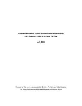 A Socio-Anthropological Study on Dar Sila. July 2008