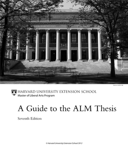 A Guide to the ALM Thesis Seventh Edition