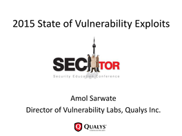 2015 State of Vulnerability Exploits