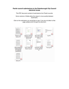 Parish Council Submissions to the Peterborough City Council Electoral Review