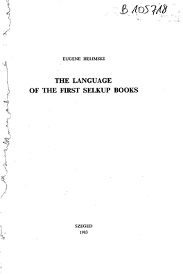 The Language of the First Selkup Books