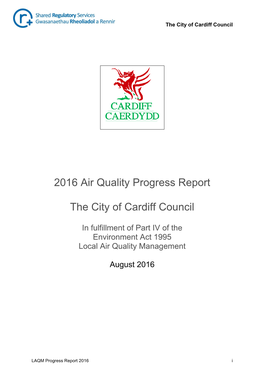 2016 Air Quality Progress Report the City of Cardiff Council