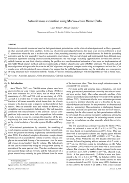 Asteroid Mass Estimation Using Markov-Chain Monte Carlo