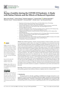 Being a Gambler During the COVID-19 Pandemic: a Study with Italian Patients and the Effects of Reduced Exposition