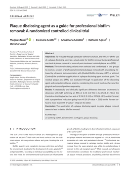 Plaque Disclosing Agent As a Guide for Professional Biofilm Removal: a Randomized Controlled Clinical Trial