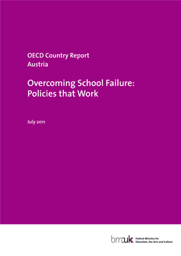 Overcoming School Failure: Policies That Work