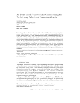 An Event-Based Framework for Characterizing the Evolutionary Behavior of Interaction Graphs