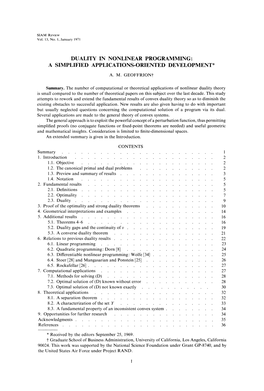 Duality in Nonlinear Programming: a Simplified Applications-Oriented Development* A