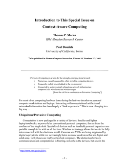 Context-Aware Computing