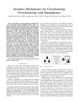 Incentive Mechanisms for Crowdsensing: Crowdsourcing With