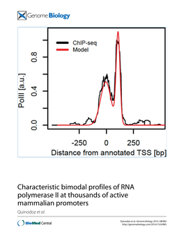 Characteristic Bimodal Profiles of RNA Polymerase II at Thousands of Active Mammalian Promoters Quinodoz Et Al