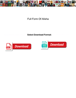 Full Form of Alisha