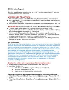 WE NEED YOU to ACT NOW:  We Can Do This; We Can Pass 2 Bills That Really Help All of Us Living on Leased Land