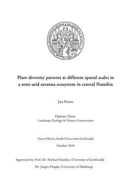 Plant Diversity Patterns at Different Spatial Scales in a Semi-Arid