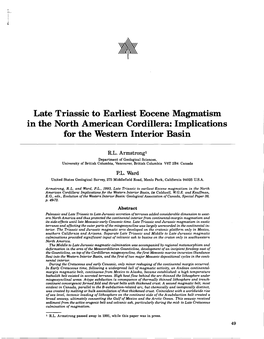 Late Triassic to Earliest Eocene Magmatism in the North American Cordillera: Implications for the Western Interior Basin