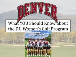 10 Things YOU Should Know About DU