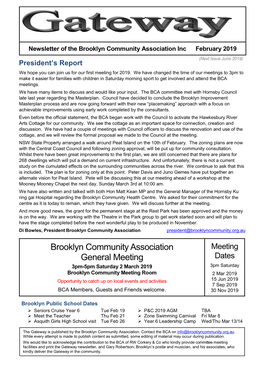 Brooklyn Community Association General Meeting