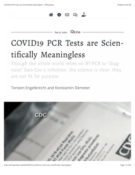 COVID19 PCR Tests Are Scientifically Meaningless – Offguardian 8/16/20, 6:34 AM