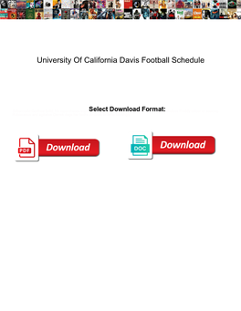 University of California Davis Football Schedule