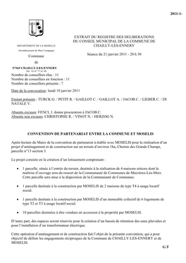 2011-1- Nombre De Conseillers Élus : 11 Nombre De Conseillers En