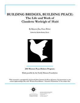 BUILDING BRIDGES, BUILDING PEACE: the Life and Work of Claudette Werleigh of Haiti