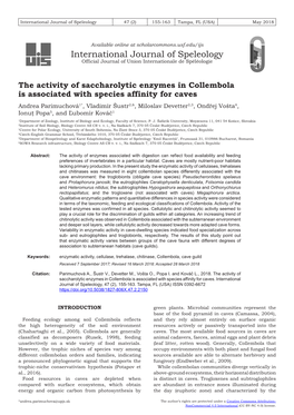 The Activity of Saccharolytic Enzymes in Collembola Is Associated With