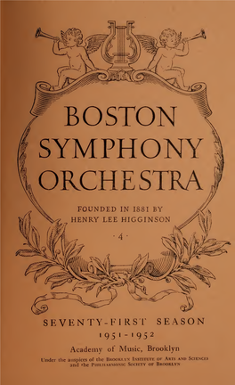 Boston Symphony Orchestra Concert Programs, Season 71, 1951-1952