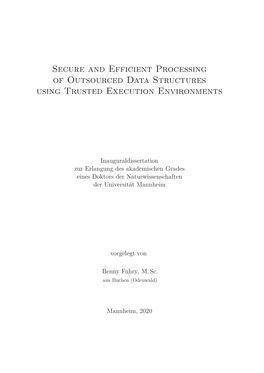 Secure and Efficient Processing of Outsourced Data Structures Using Trusted Execution Environments