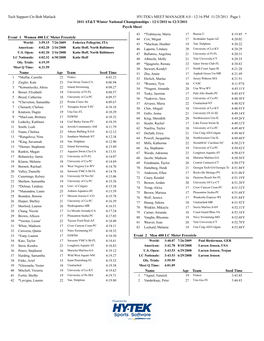 Tech Support Ctr-Bob Matlack HY-TEK's MEET MANAGER 4.0 - 12:16 PM 11/25/2011 Page 1 2011 AT&T Winter National Championships - 12/1/2011 to 12/3/2011 Psych Sheet