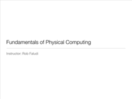 Fundamentals of Physical Computing