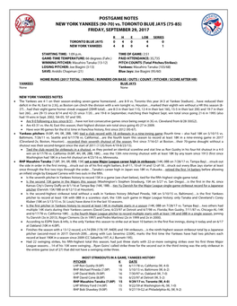 Post-Game Notes